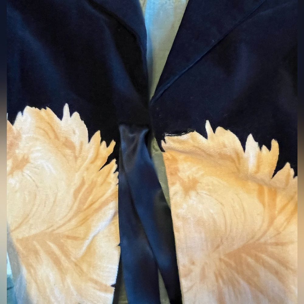 Vtg Anthropologie elevenses Y2K Velvet Floral Tie Front Jacket Sz 6 Spring Twee - Picture 9 of 9